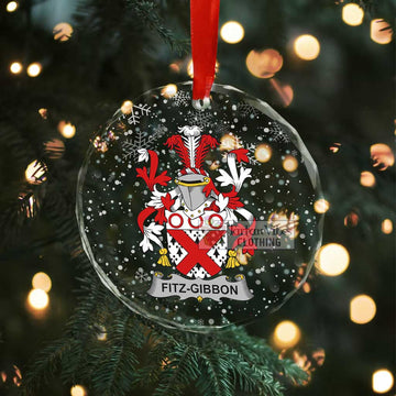 Fitz-Gibbon Irish Clan Christmas Glass Ornament with Coat of Arms - 2D-tartanvibesclothing