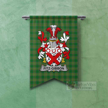 Fitz-Gibbon Irish Clan Tartan Gonfalon, Tartan Banner with Coat of Arms Fishtail - Tartan Vibes Clothing