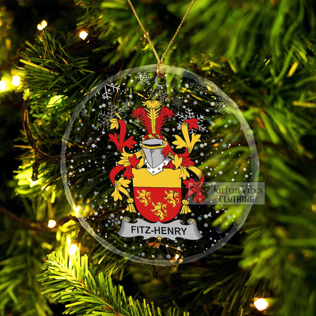 Tartan Vibes Clothing Fitz-Henry Irish Clan Christmas Glass Ornament with Coat of Arms