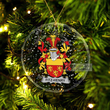 Fitz-Henry Irish Clan Christmas Glass Ornament with Coat of Arms