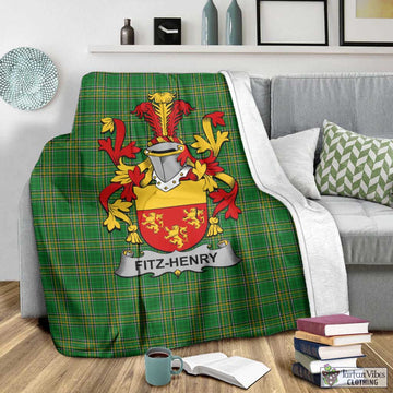 Fitz-Henry Irish Clan Tartan Blanket with Coat of Arms - Tartan Vibes Clothing
