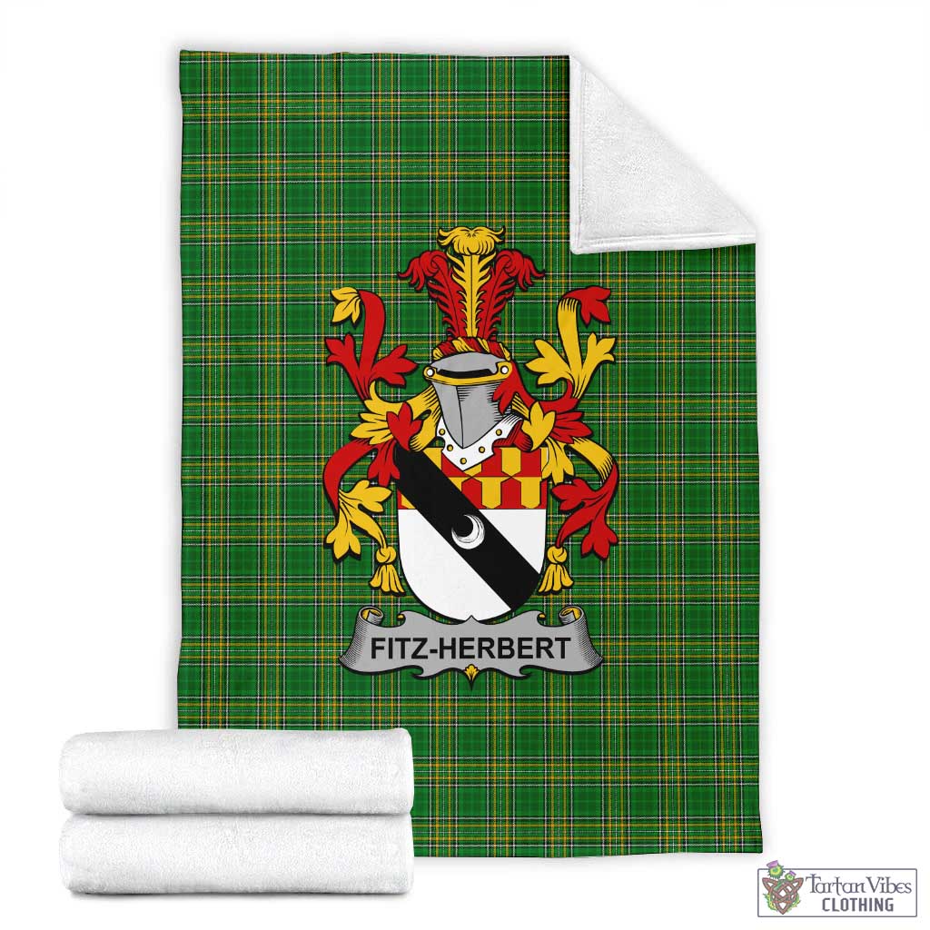 Fitz-Herbert Irish Clan Tartan Blanket with Coat of Arms X-Large 59 x 79 inches 150 x 200 cm - Tartan Vibes Clothing