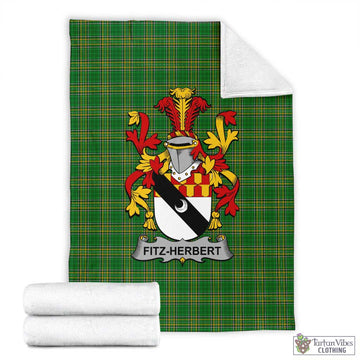 Fitz-Herbert Irish Clan Tartan Blanket with Coat of Arms X-Large 59 x 79 inches 150 x 200 cm - Tartan Vibes Clothing
