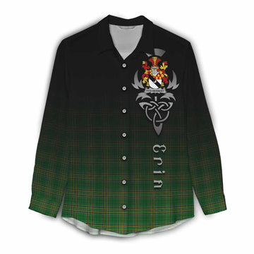 Fitz-Herbert Irish Clan Women's Casual Shirt with Coat of Arms Erin Go Bragh Celtic Inspired Female - Tartan Vibes Clothing