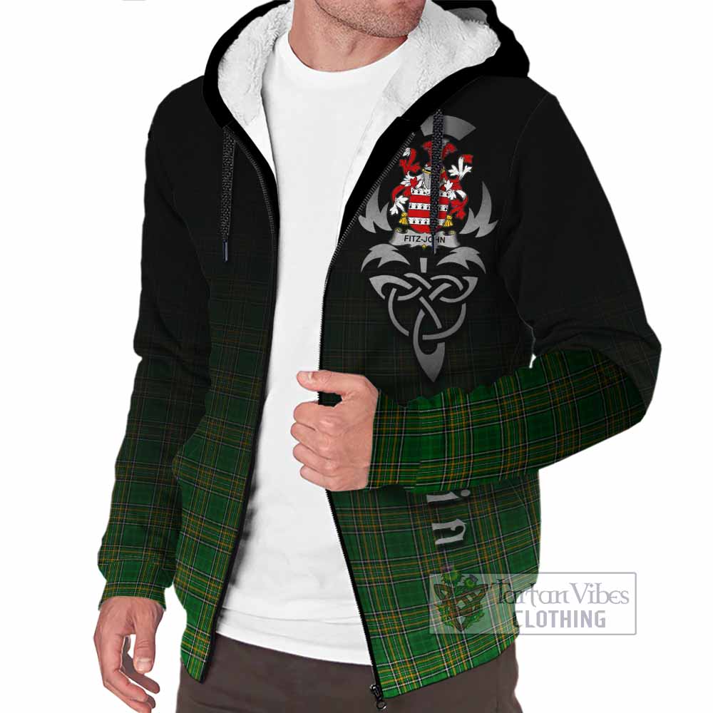 Fitz-John Irish Clan Sherpa Hoodie with Coat of Arms Erin Go Bragh Celtic Inspired - Tartan Vibes Clothing