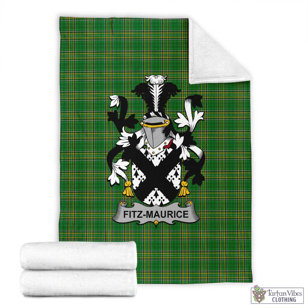 Fitz-Maurice Irish Clan Tartan Blanket with Coat of Arms X-Large 59 x 79 inches 150 x 200 cm - Tartan Vibes Clothing