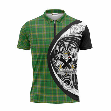 Fitz-Maurice Irish Clan Zipper Polo Shirt Celtic Circle Style Unisex - Tartan Vibes Clothing