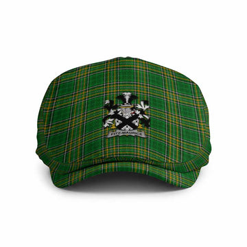 Fitz-Maurice Irish Clan Tartan Jeff Cap, Tartan Flat Cap with Coat of Arm Jeff Hat - Tartan Vibes Clothing