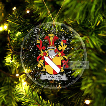 Fitz-Nicol Irish Clan Christmas Glass Ornament with Coat of Arms