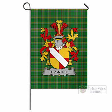 Fitz-Nicol Irish Clan Tartan Flag with Coat of Arms