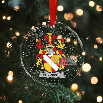 Fitz-Nicol Irish Clan Christmas Glass Ornament with Coat of Arms