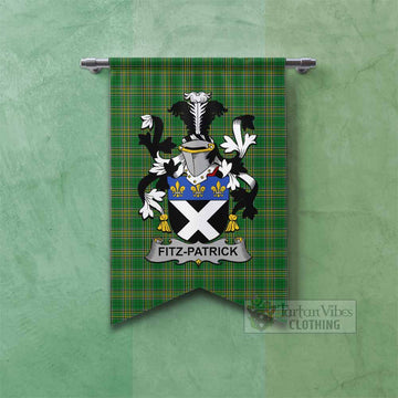 Fitz-Patrick Irish Clan Tartan Gonfalon, Tartan Banner with Coat of Arms Fishtail - Tartan Vibes Clothing