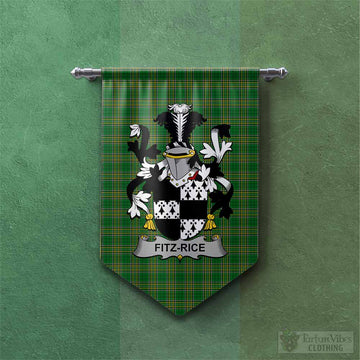 Fitz-Rice Irish Clan Tartan Gonfalon, Tartan Banner with Coat of Arms Chevron - Tartan Vibes Clothing