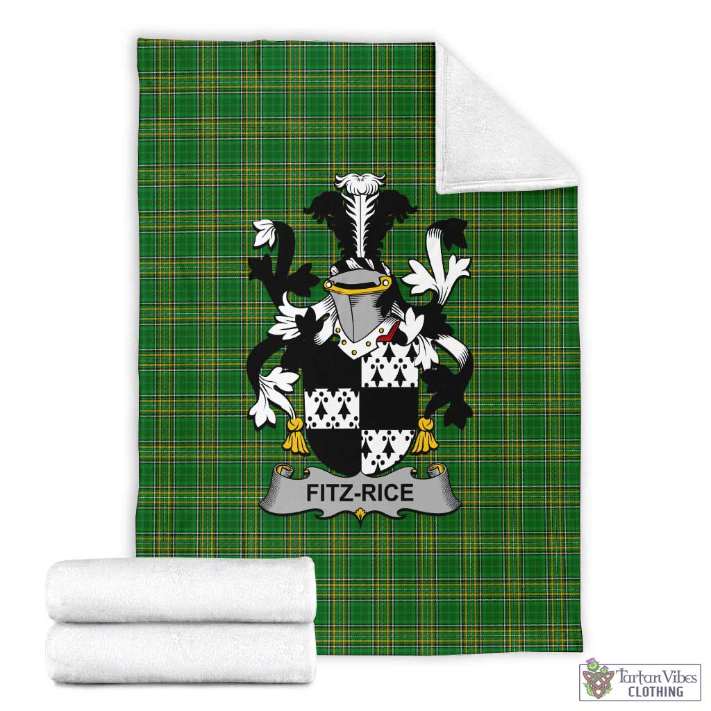 Fitz-Rice Irish Clan Tartan Blanket with Coat of Arms X-Large 59 x 79 inches 150 x 200 cm - Tartan Vibes Clothing