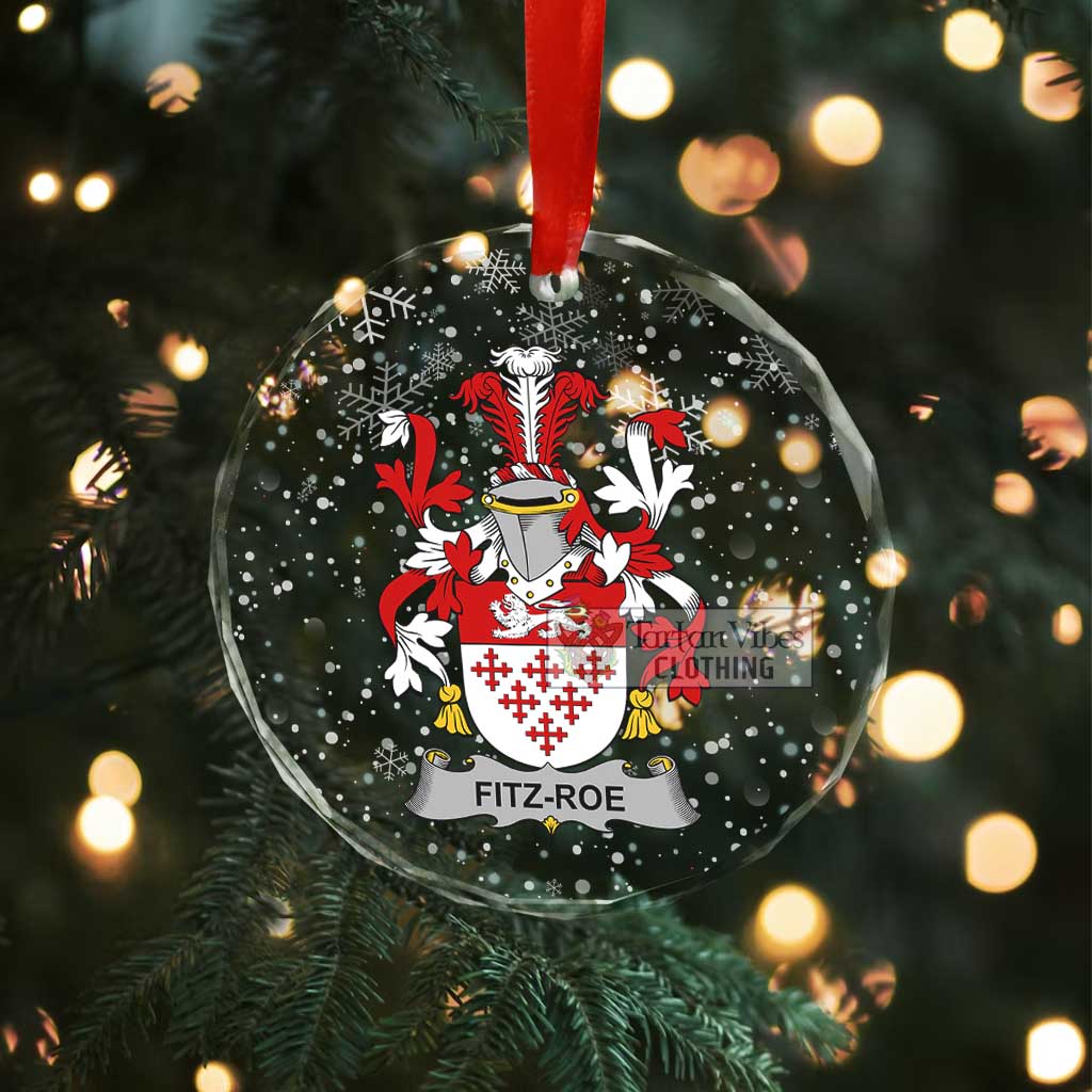 Fitz-Roe Irish Clan Christmas Glass Ornament with Coat of Arms - 2D-tartanvibesclothing