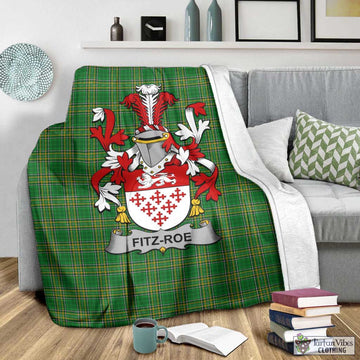 Fitz-Roe Irish Clan Tartan Blanket with Coat of Arms - Tartan Vibes Clothing