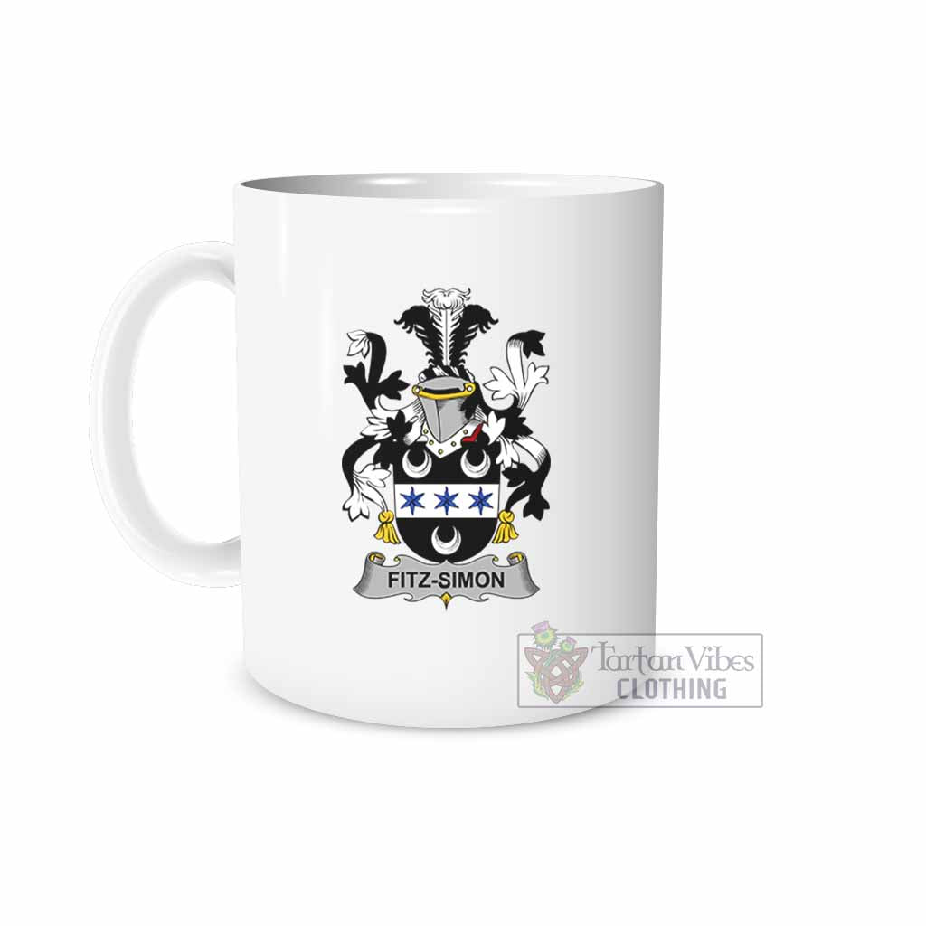Fitz-Simon Irish Clan Coat of Arms Ceramic Mug White - 2D-tartanvibesclothing