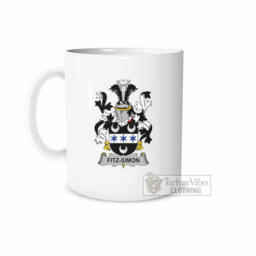 Fitz-Simon Irish Clan Coat of Arms Ceramic Mug White - 2D-tartanvibesclothing