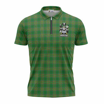 Fitz-Simon Irish Clan Tartan Zipper Polo Shirt with Coat of Arms Unisex - Tartan Vibes Clothing