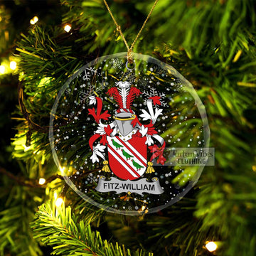 Fitz-William Irish Clan Christmas Glass Ornament with Coat of Arms