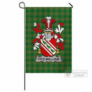 Fitz-William Irish Clan Tartan Flag with Coat of Arms