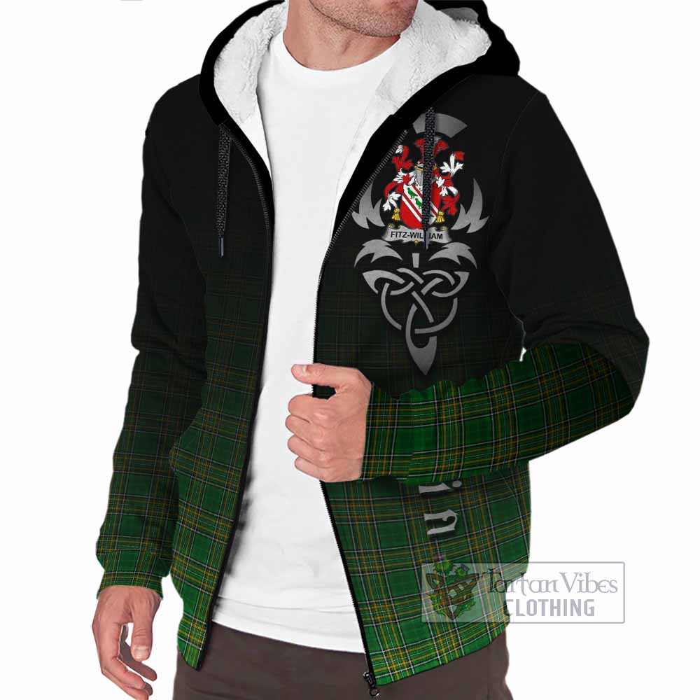 Fitz-William Irish Clan Sherpa Hoodie with Coat of Arms Erin Go Bragh Celtic Inspired - Tartan Vibes Clothing