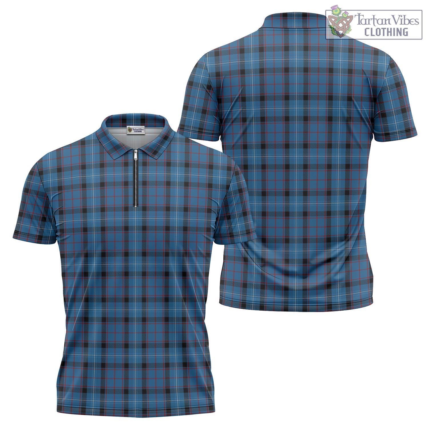 Tartan Vibes Clothing Fitzgerald Family Tartan Zipper Polo Shirt