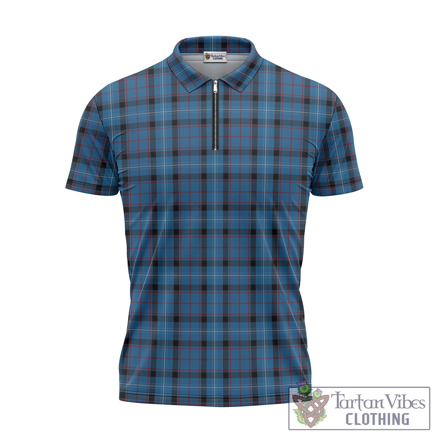 Tartan Vibes Clothing Fitzgerald Family Tartan Zipper Polo Shirt