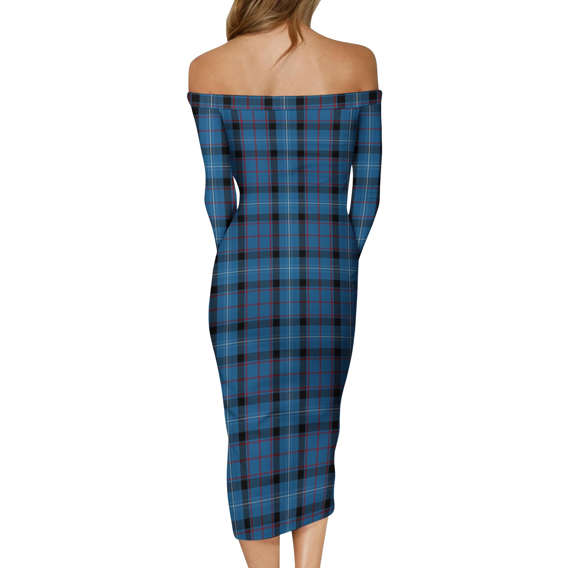 Fitzgerald Family Tartan Off Shoulder Lady Dress - Tartanvibesclothing