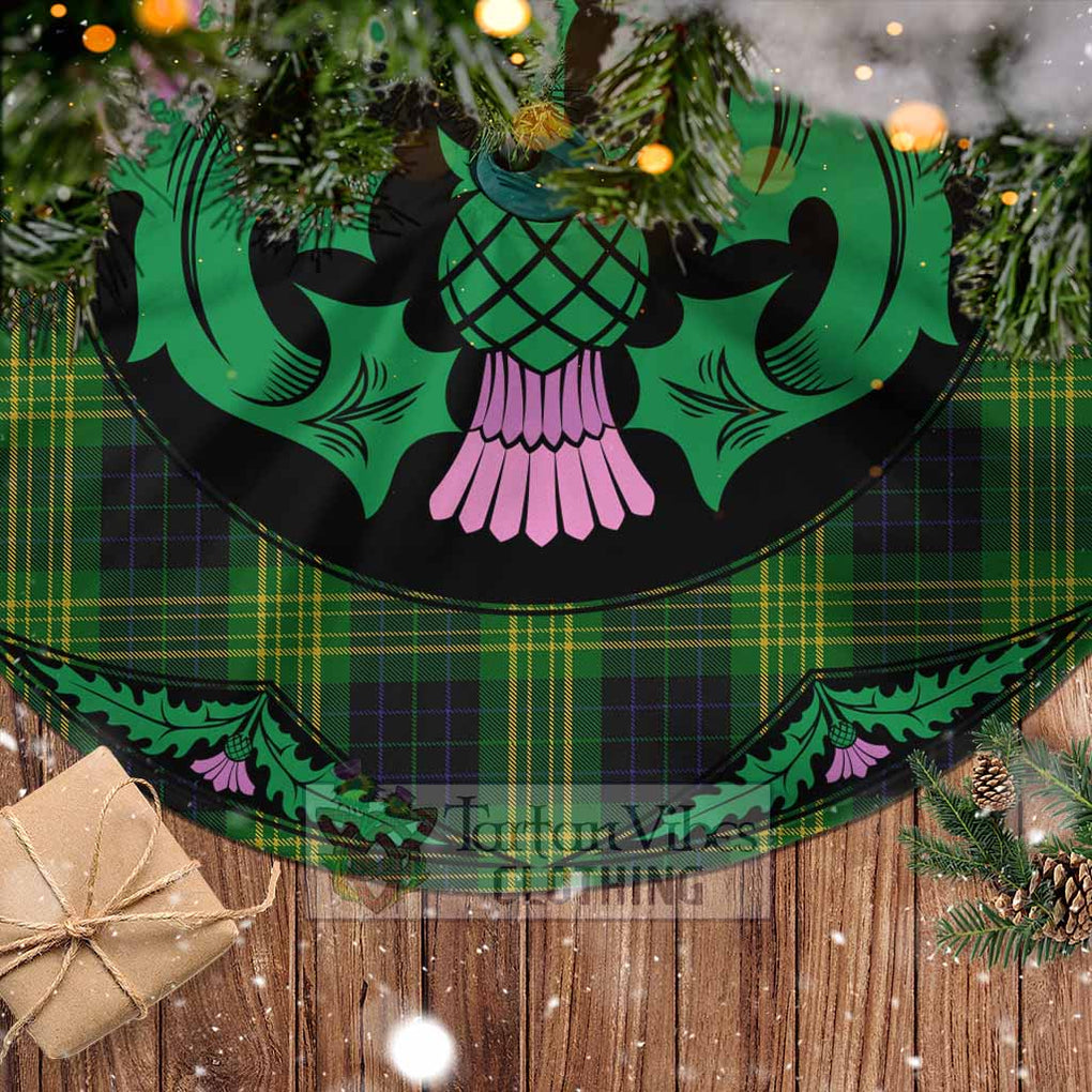 Tartan Vibes Clothing Fitzpatrick Tartan Christmas Tree Skirt Scottish Thistle Style