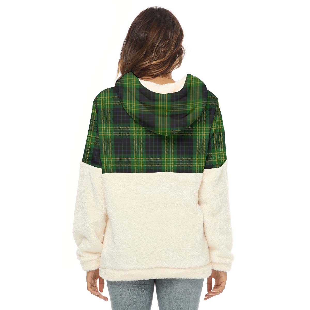 Fitzpatrick Tartan Women's Borg Fleece Hoodie With Half Zip - Tartan Vibes Clothing