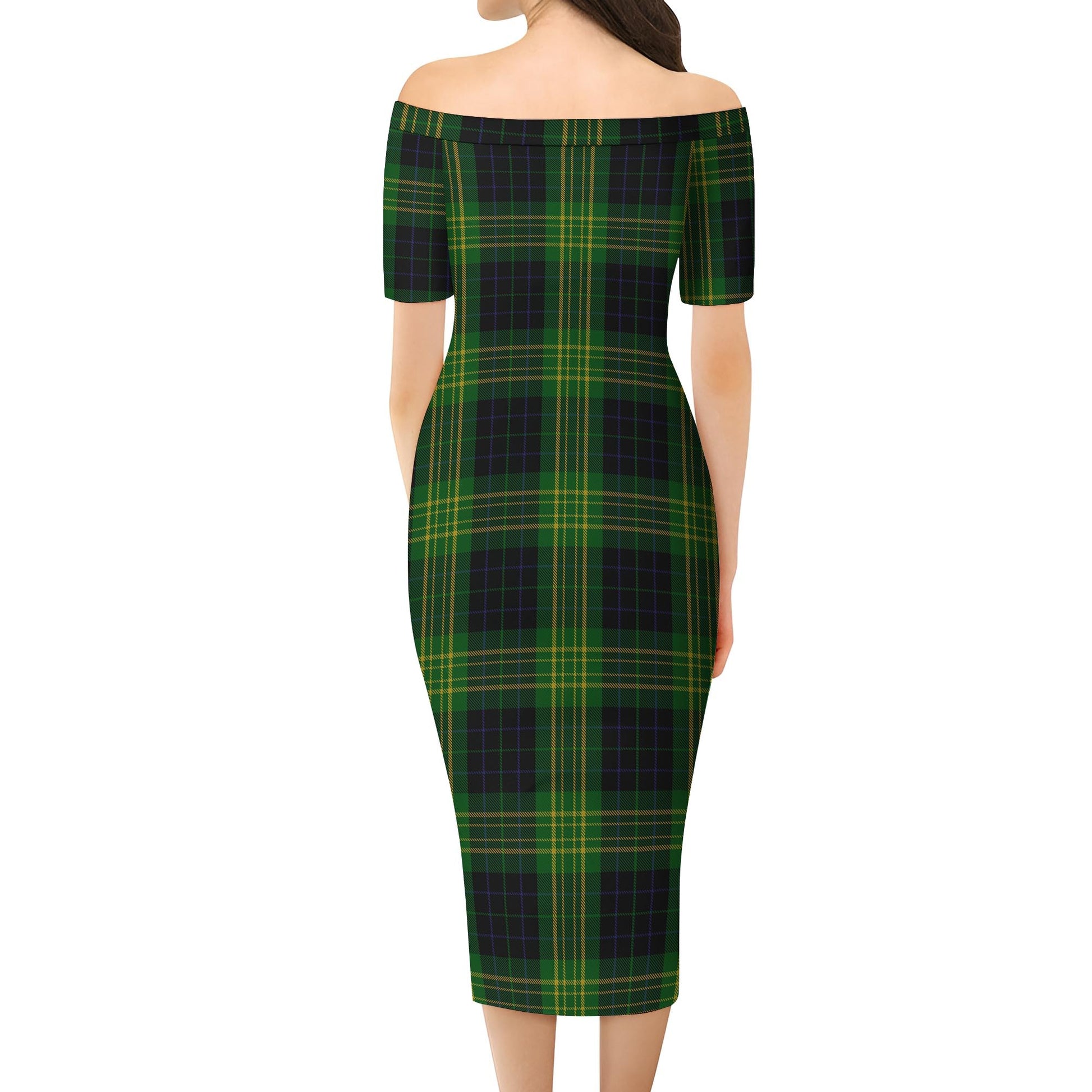 Fitzpatrick Hunting Tartan Off Shoulder Lady Dress - Tartanvibesclothing