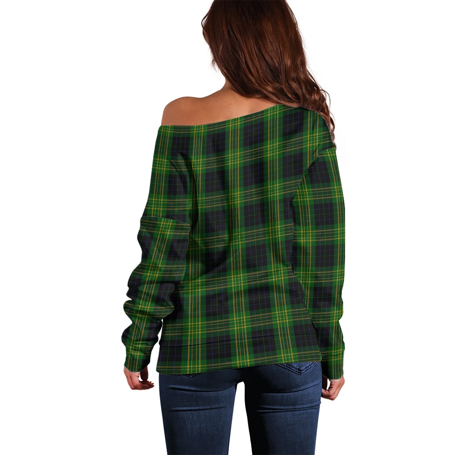 Fitzpatrick Hunting Tartan Off Shoulder Women Sweater - Tartanvibesclothing