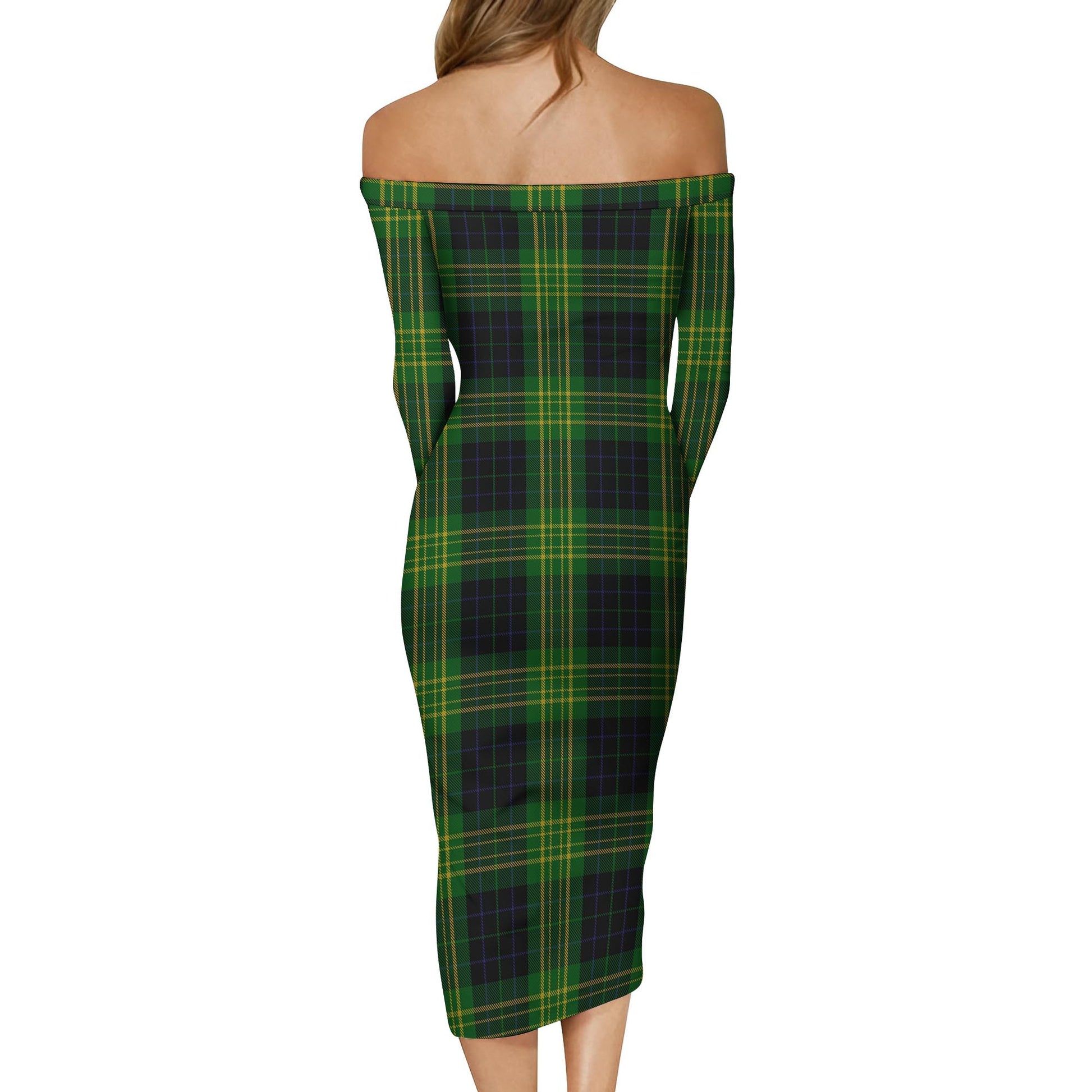 Fitzpatrick Hunting Tartan Off Shoulder Lady Dress - Tartanvibesclothing