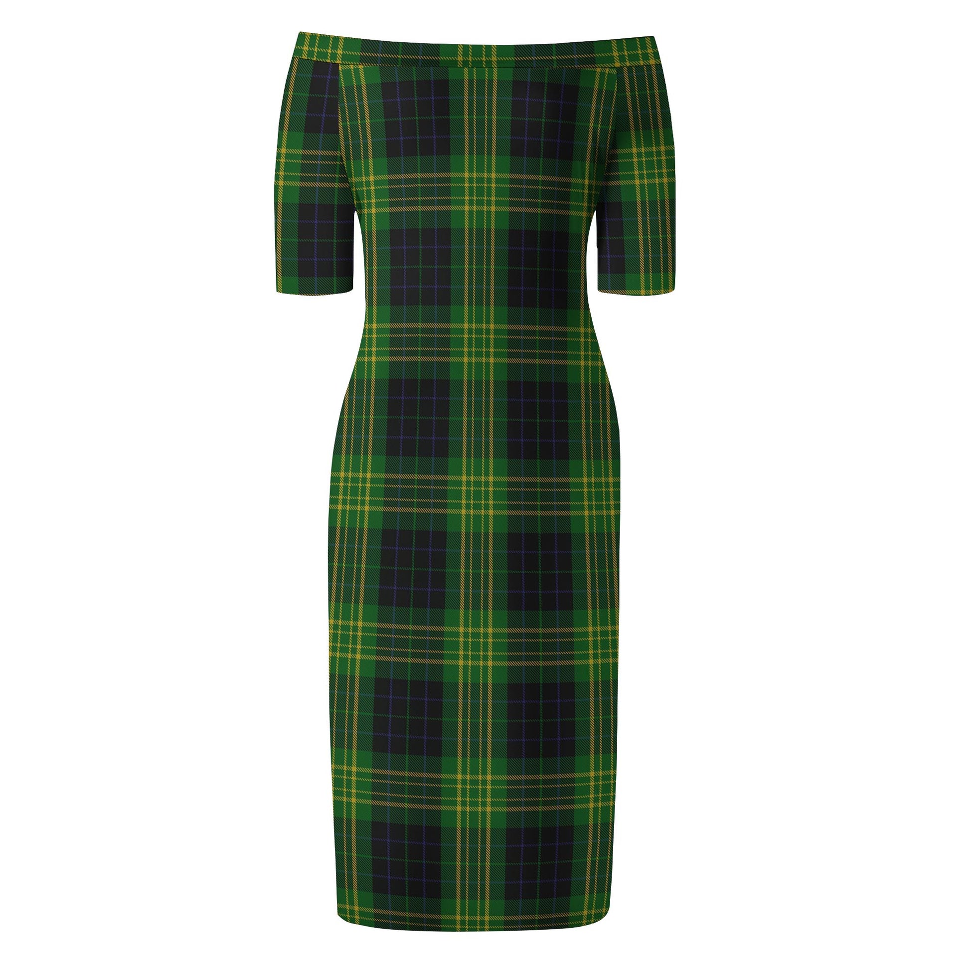 Fitzpatrick Hunting Tartan Off Shoulder Lady Dress - Tartanvibesclothing