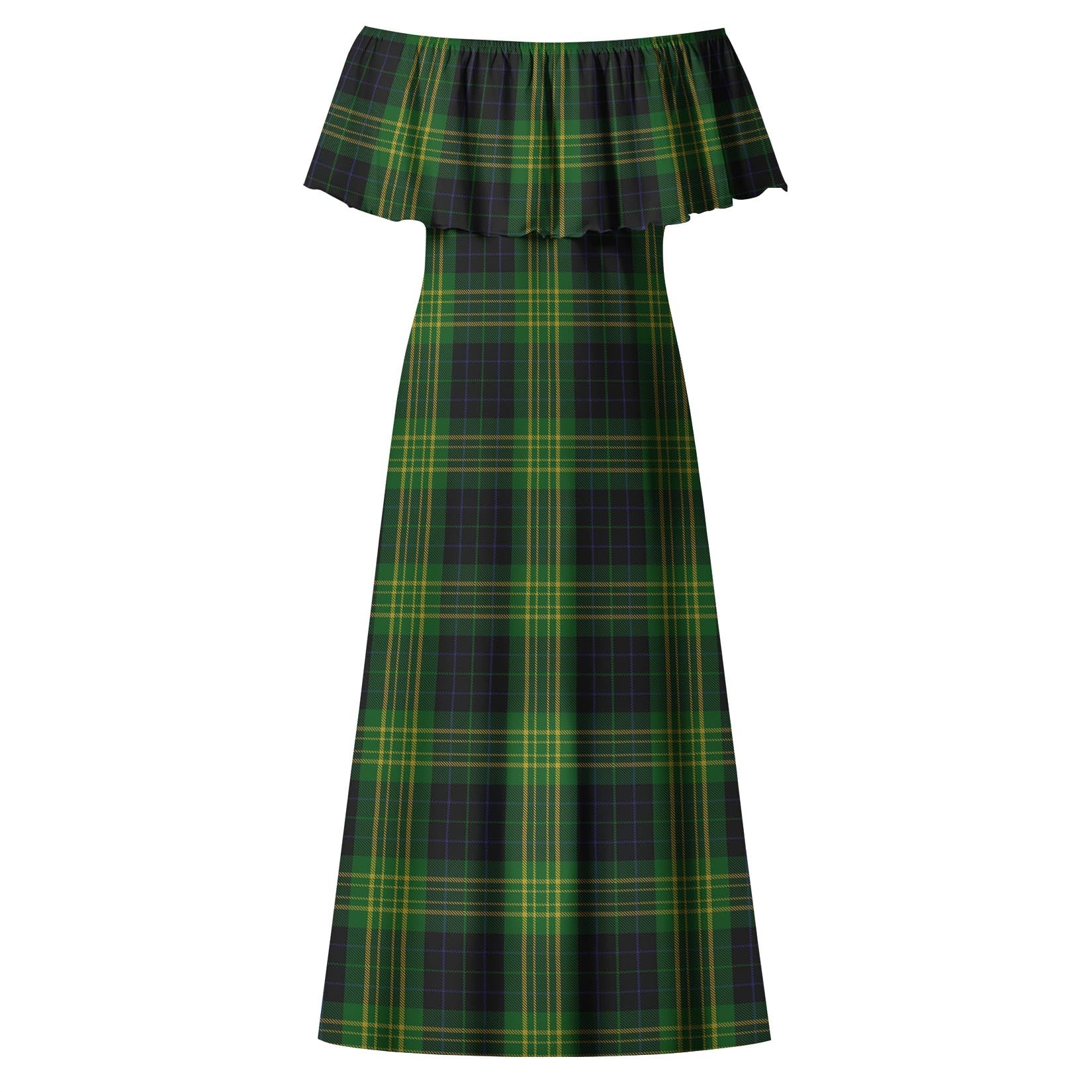 Fitzpatrick Tartan Off Shoulder Long Dress - Tartan Vibes Clothing