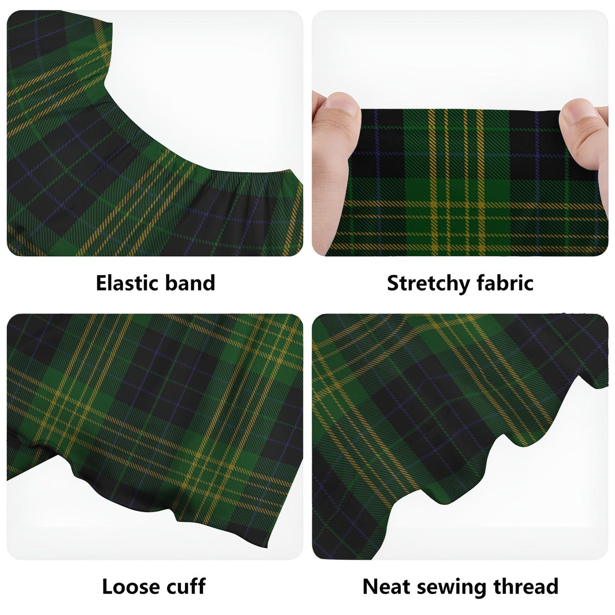 Fitzpatrick Tartan Off Shoulder Long Dress - Tartan Vibes Clothing
