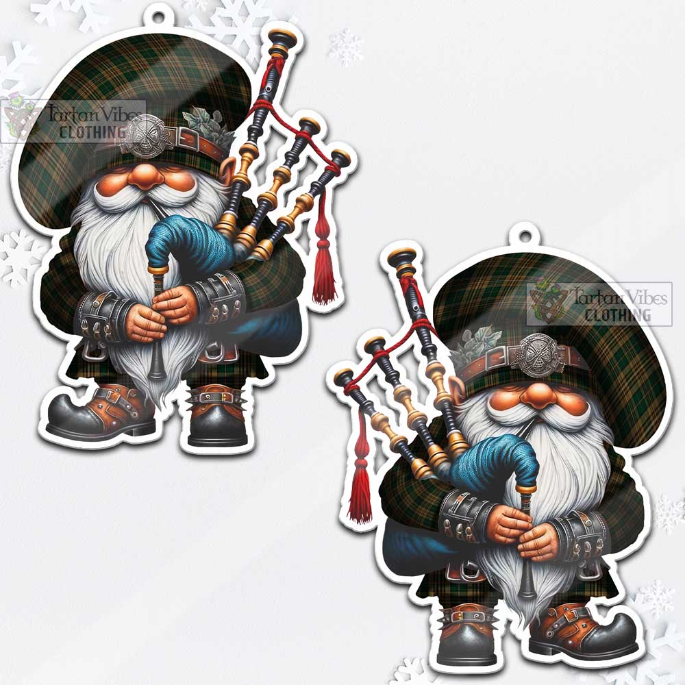 Tartan Vibes Clothing Fitzsimmons Tartan Badpiper Gnome Christmas Ornament