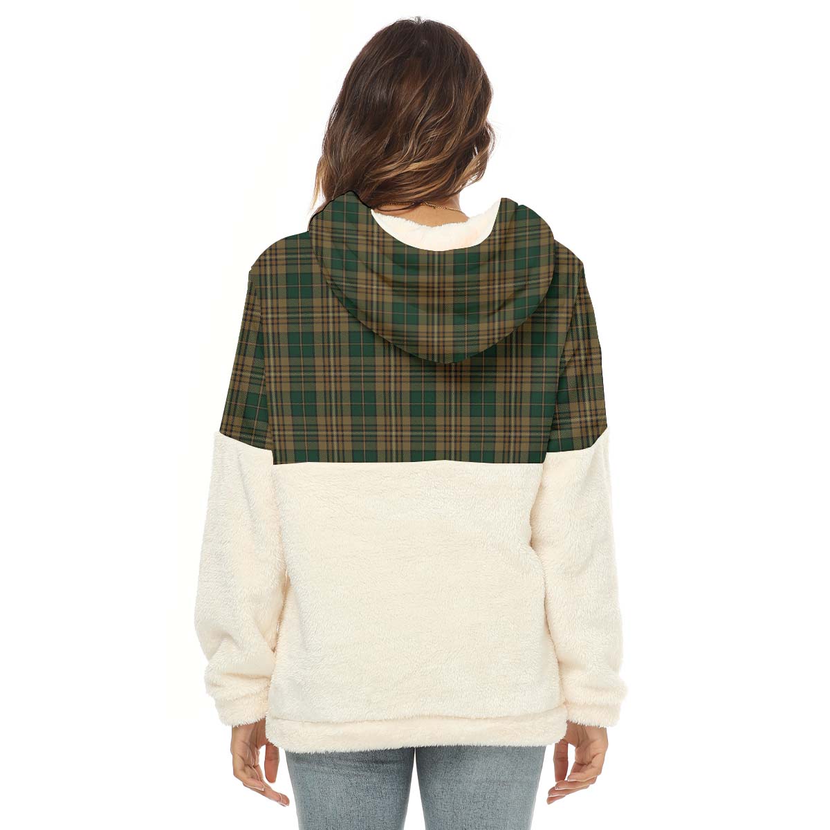 Fitzsimmons Tartan Women's Borg Fleece Hoodie With Half Zip - Tartanvibesclothing