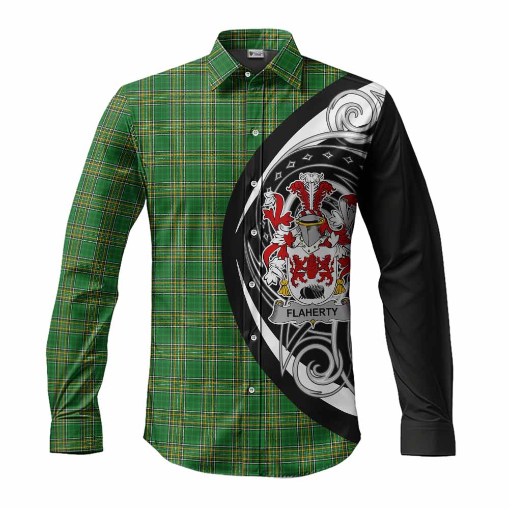 Flaherty Irish Clan Long Sleeve Button Shirt Celtic Circle Style Men's Shirt S - Tartan Vibes Clothing