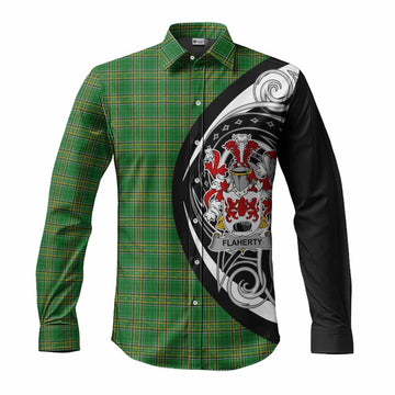 Flaherty Irish Clan Long Sleeve Button Shirt Celtic Circle Style Men's Shirt S - Tartan Vibes Clothing