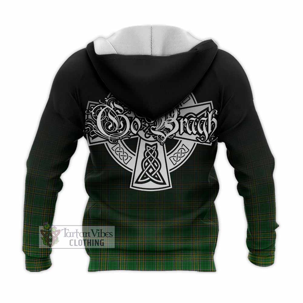 Flaherty Irish Clan Knitted Hoodie with Coat of Arms Erin Go Bragh Celtic Inspired - Tartan Vibes Clothing