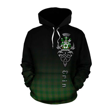 Flanagan Irish Clan Cotton Hoodie with Coat of Arms Erin Go Bragh Celtic Inspired Pullover Hoodie XS - Tartan Vibes Clothing