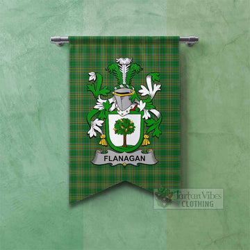 Flanagan Irish Clan Tartan Gonfalon, Tartan Banner with Coat of Arms Fishtail - Tartan Vibes Clothing