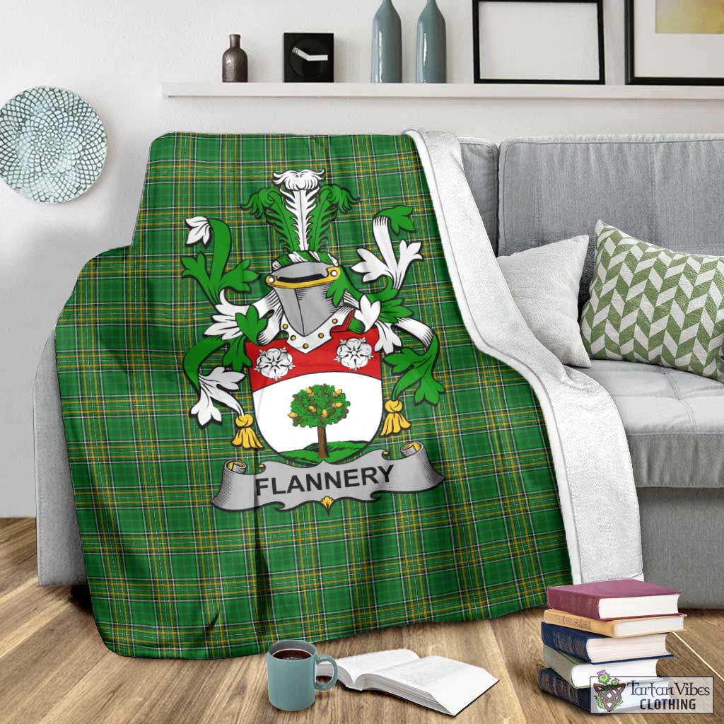 Flannery Irish Clan Tartan Blanket with Coat of Arms - Tartan Vibes Clothing