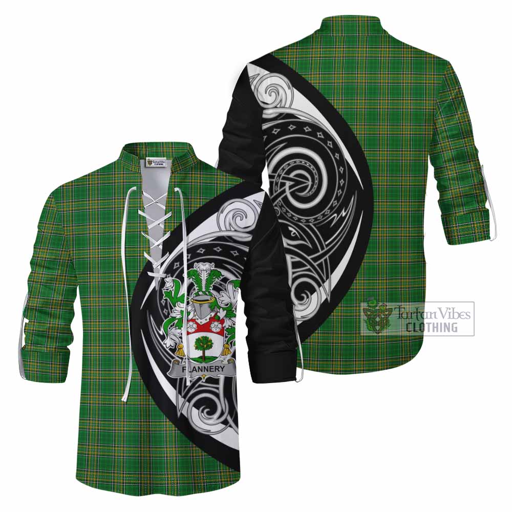 Flannery Irish Clan Ghillie Kilt Shirt Celtic Circle Style - Tartan Vibes Clothing