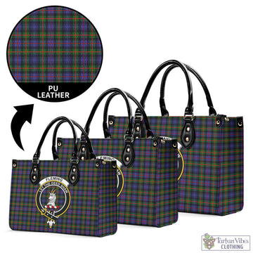 Fleming Tartan Luxury Leather Handbags with Family Crest