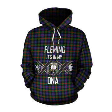 Fleming Tartan Cotton Hoodie with Family Crest DNA In Me Style