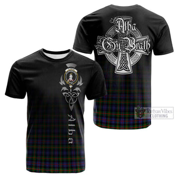 Fleming Tartan Cotton T-shirt Featuring Alba Gu Brath Family Crest Celtic Inspired