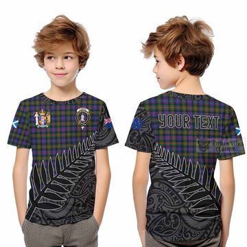 Fleming Crest Tartan Kid T-Shirt with New Zealand Silver Fern Half Style